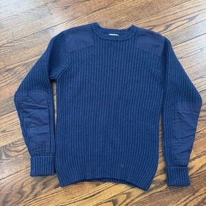 Vintage LL Bean Men's Navy Blue Wool Field Sweater Size Medium